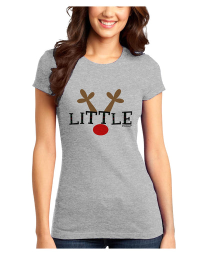 Matching Family Christmas Design - Reindeer - Little Juniors T-Shirt by TooLoud-Womens Juniors T-Shirt-TooLoud-Ash-Gray-Juniors Fitted X-Small-Davson Sales