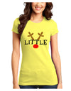 Matching Family Christmas Design - Reindeer - Little Juniors T-Shirt by TooLoud-Womens Juniors T-Shirt-TooLoud-Yellow-Juniors Fitted X-Small-Davson Sales