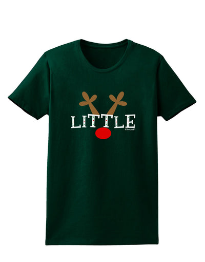 Matching Family Christmas Design - Reindeer - Little Womens Dark T-Shirt by TooLoud-Womens T-Shirt-TooLoud-Forest-Green-Small-Davson Sales