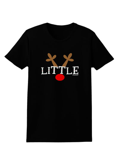 Matching Family Christmas Design - Reindeer - Little Womens Dark T-Shirt by TooLoud-Womens T-Shirt-TooLoud-Black-X-Small-Davson Sales