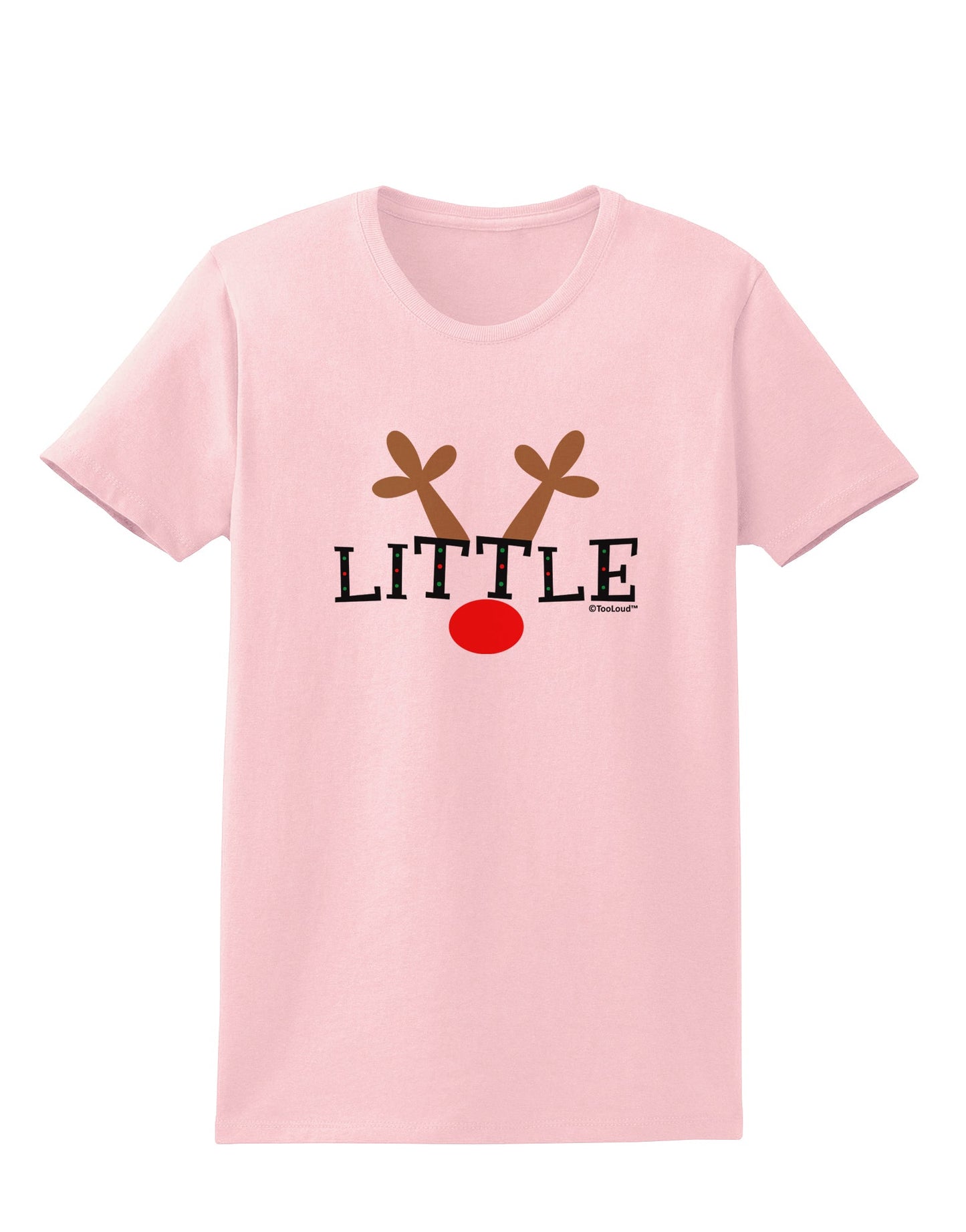 Matching Family Christmas Design - Reindeer - Little Womens T-Shirt by TooLoud-Womens T-Shirt-TooLoud-PalePink-X-Small-Davson Sales