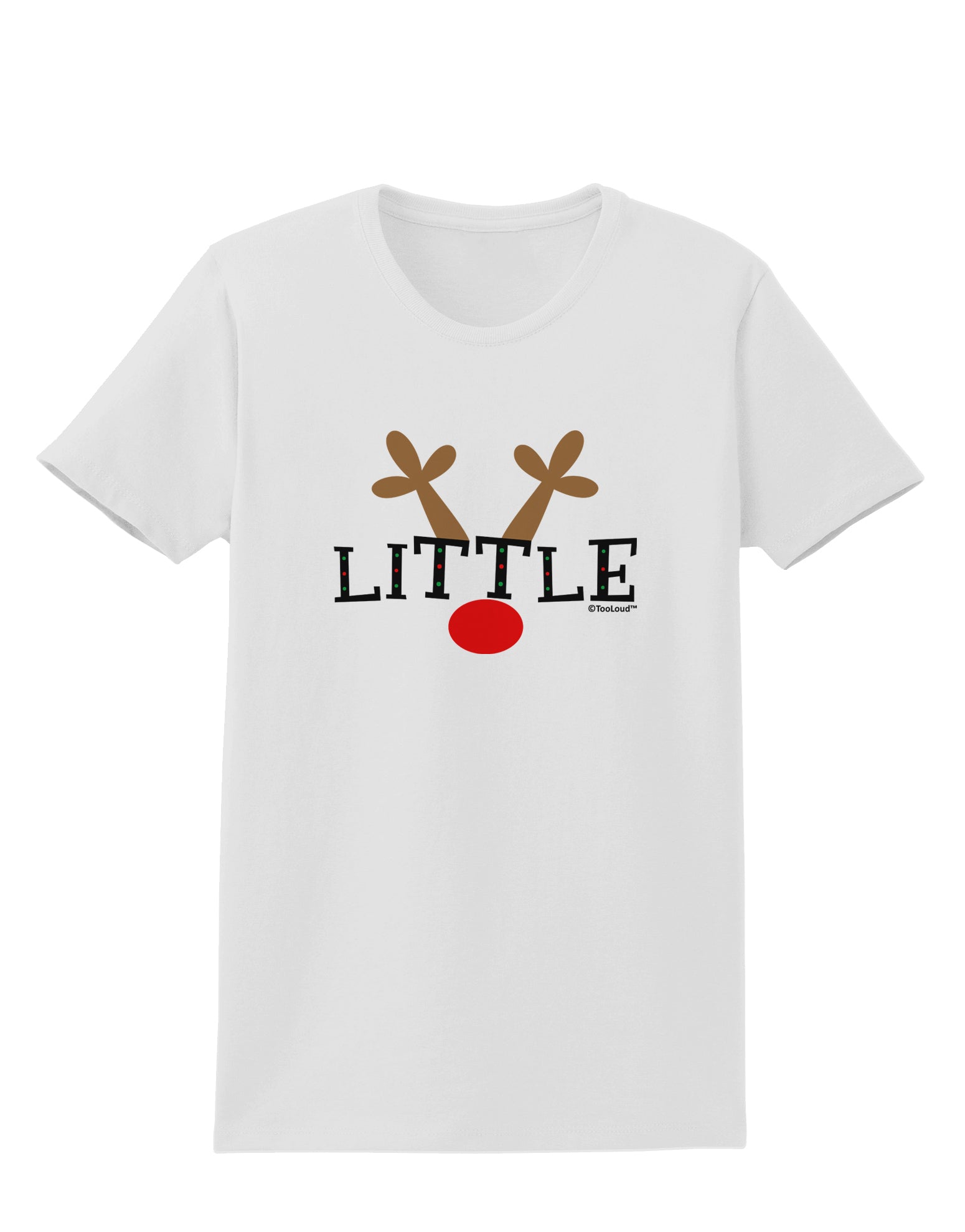Matching Family Christmas Design - Reindeer - Little Womens T-Shirt by TooLoud-Womens T-Shirt-TooLoud-White-X-Small-Davson Sales