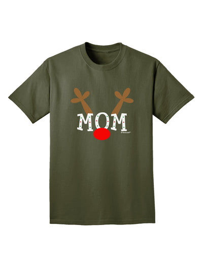 Matching Family Christmas Design - Reindeer - Mom Adult Dark T-Shirt by TooLoud-Mens T-Shirt-TooLoud-Military-Green-Small-Davson Sales