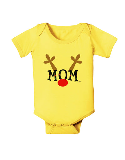 Matching Family Christmas Design - Reindeer - Mom Baby Romper Bodysuit by TooLoud-Baby Romper-TooLoud-Yellow-06-Months-Davson Sales