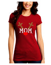 Matching Family Christmas Design - Reindeer - Mom Juniors Crew Dark T-Shirt by TooLoud-T-Shirts Juniors Tops-TooLoud-Red-Juniors Fitted Small-Davson Sales