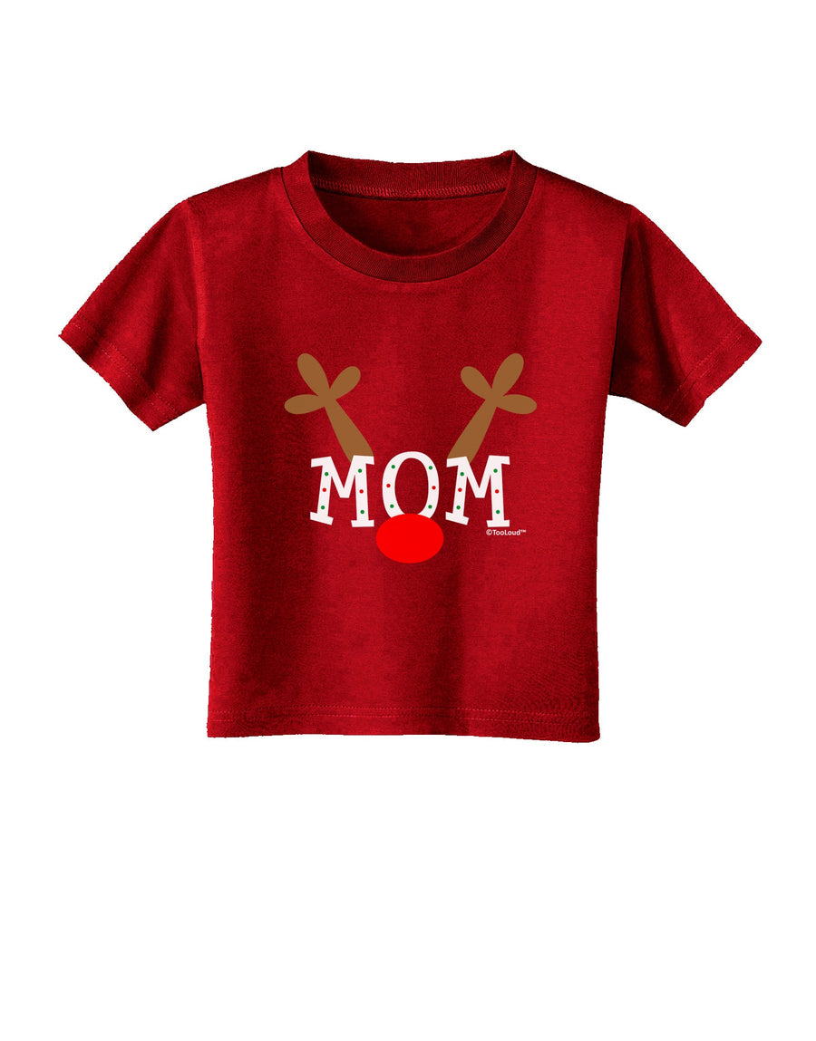 Matching Family Christmas Design - Reindeer - Mom Toddler T-Shirt Dark by TooLoud-Toddler T-Shirt-TooLoud-Black-2T-Davson Sales