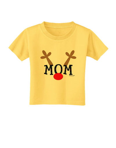 Matching Family Christmas Design - Reindeer - Mom Toddler T-Shirt by TooLoud-Toddler T-Shirt-TooLoud-Yellow-2T-Davson Sales