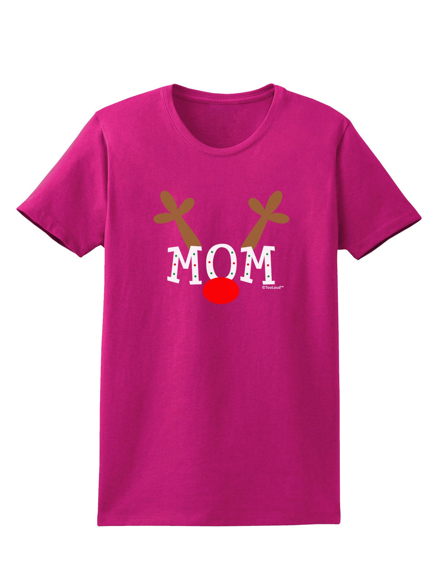 Matching Family Christmas Design - Reindeer - Mom Womens Dark T-Shirt by TooLoud-Womens T-Shirt-TooLoud-Black-X-Small-Davson Sales