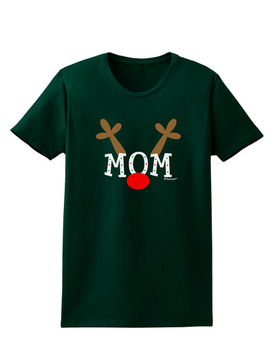 Matching Family Christmas Design - Reindeer - Mom Womens Dark T-Shirt by TooLoud-Womens T-Shirt-TooLoud-Forest-Green-Small-Davson Sales