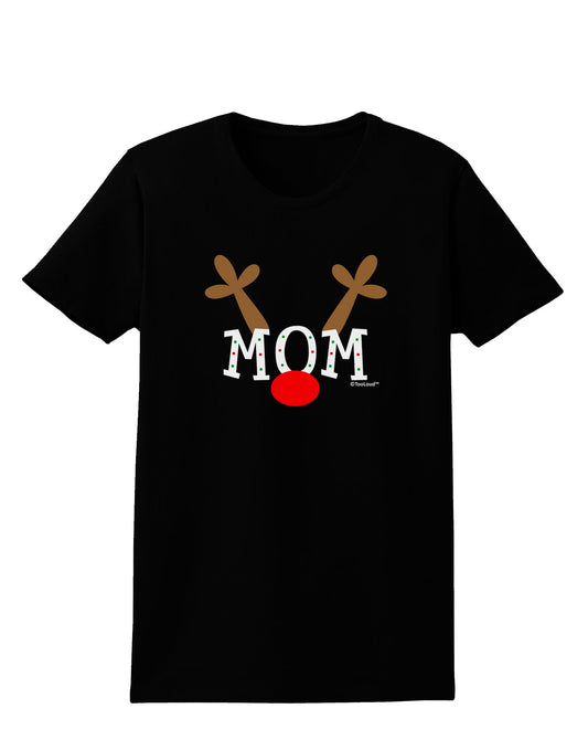Matching Family Christmas Design - Reindeer - Mom Womens Dark T-Shirt by TooLoud-Womens T-Shirt-TooLoud-Black-X-Small-Davson Sales