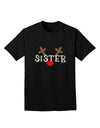 Matching Family Christmas Design - Reindeer - Sister Adult Dark T-Shirt by TooLoud-Mens T-Shirt-TooLoud-Black-Small-Davson Sales