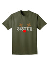 Matching Family Christmas Design - Reindeer - Sister Adult Dark T-Shirt by TooLoud-Mens T-Shirt-TooLoud-Military-Green-Small-Davson Sales