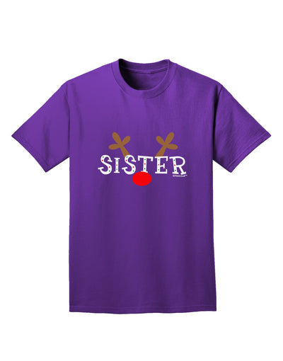 Matching Family Christmas Design - Reindeer - Sister Adult Dark T-Shirt by TooLoud-Mens T-Shirt-TooLoud-Purple-Small-Davson Sales