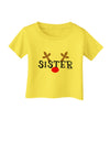 Matching Family Christmas Design - Reindeer - Sister Infant T-Shirt by TooLoud-Infant T-Shirt-TooLoud-Yellow-06-Months-Davson Sales