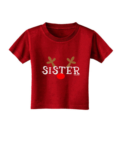 Matching Family Christmas Design - Reindeer - Sister Toddler T-Shirt Dark by TooLoud-Toddler T-Shirt-TooLoud-Clover-Green-2T-Davson Sales
