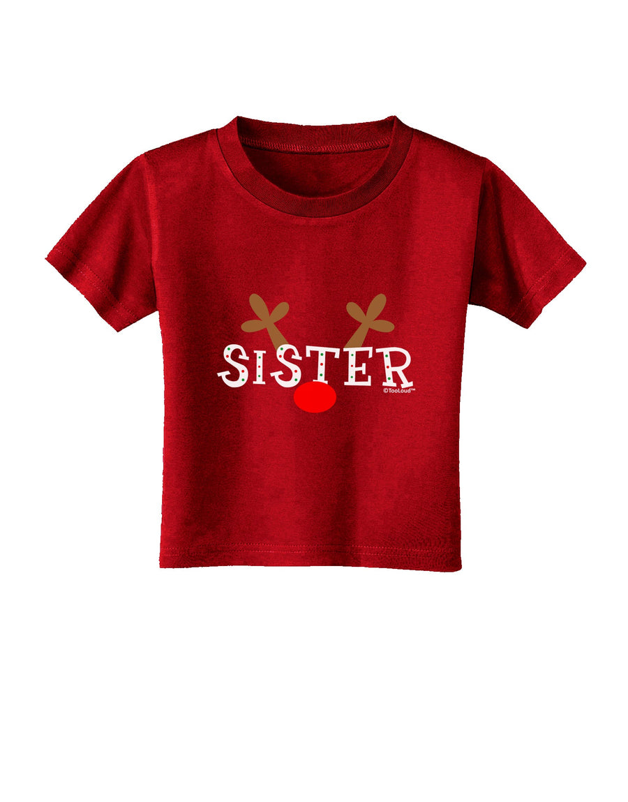 Matching Family Christmas Design - Reindeer - Sister Toddler T-Shirt Dark by TooLoud-Toddler T-Shirt-TooLoud-Black-2T-Davson Sales