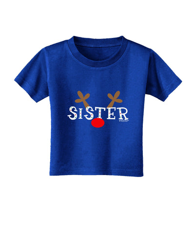Matching Family Christmas Design - Reindeer - Sister Toddler T-Shirt Dark by TooLoud-Toddler T-Shirt-TooLoud-Red-2T-Davson Sales