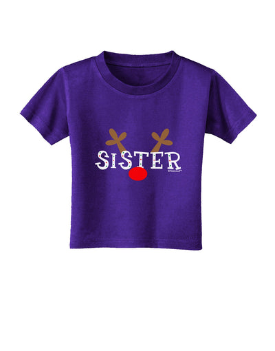 Matching Family Christmas Design - Reindeer - Sister Toddler T-Shirt Dark by TooLoud-Toddler T-Shirt-TooLoud-Purple-2T-Davson Sales