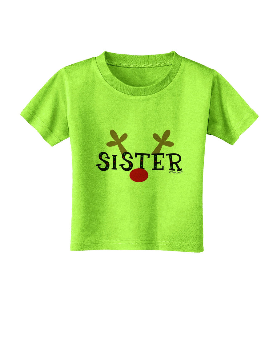 Matching Family Christmas Design - Reindeer - Sister Toddler T-Shirt by TooLoud-Toddler T-Shirt-TooLoud-White-2T-Davson Sales