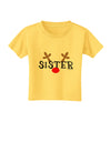 Matching Family Christmas Design - Reindeer - Sister Toddler T-Shirt by TooLoud-Toddler T-Shirt-TooLoud-Yellow-2T-Davson Sales