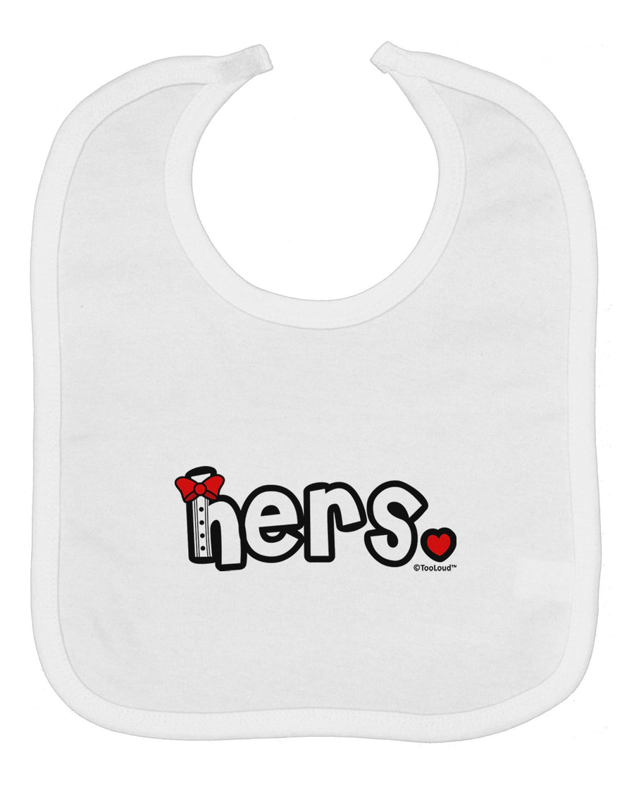 Matching His and Hers Design - Hers - Red Bow Tie Baby Bib by TooLoud