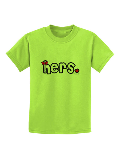 Matching His and Hers Design - Hers - Red Bow Tie Childrens T-Shirt by TooLoud-Childrens T-Shirt-TooLoud-Lime-Green-X-Small-Davson Sales