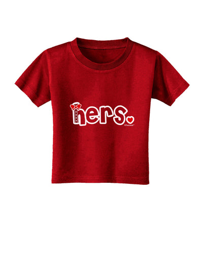 Matching His and Hers Design - Hers - Red Bow Tie Toddler T-Shirt Dark by TooLoud-Toddler T-Shirt-TooLoud-Red-2T-Davson Sales