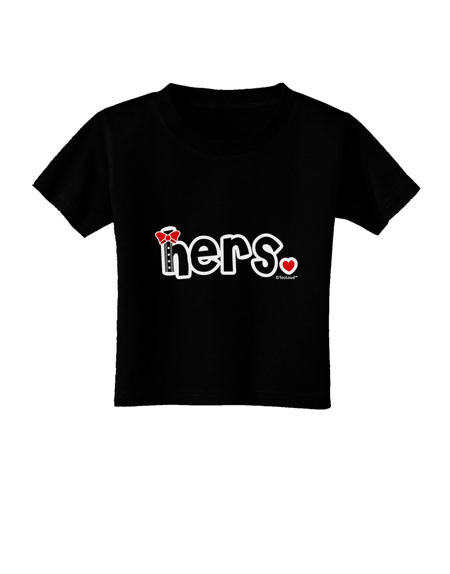 Matching His and Hers Design - Hers - Red Bow Tie Toddler T-Shirt Dark by TooLoud-Toddler T-Shirt-TooLoud-Black-2T-Davson Sales