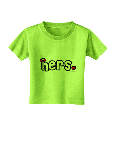 Matching His and Hers Design - Hers - Red Bow Tie Toddler T-Shirt by TooLoud-Toddler T-Shirt-TooLoud-Lime-Green-2T-Davson Sales