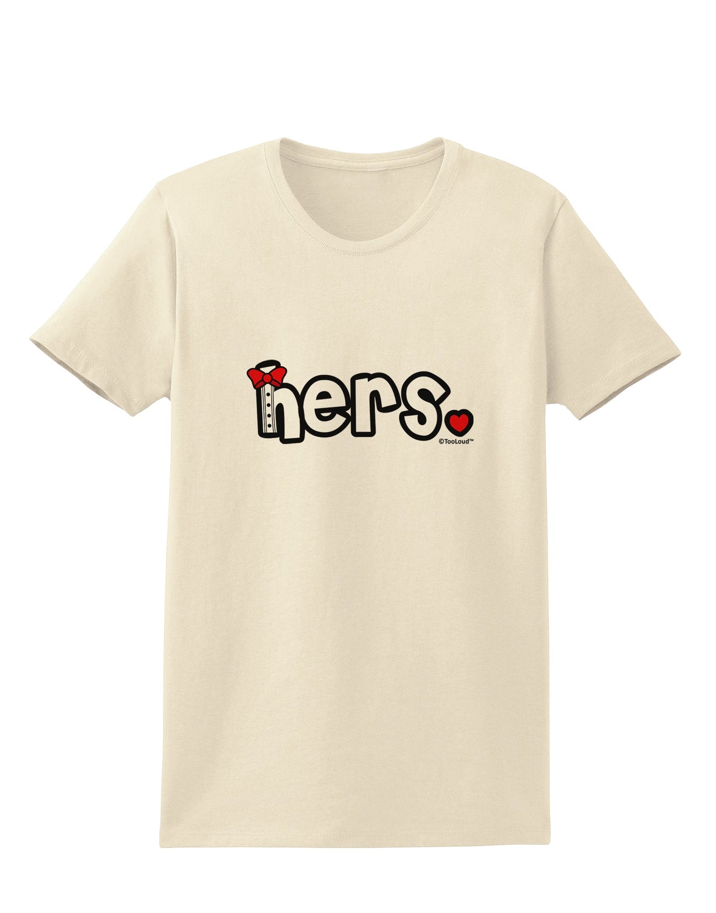 Matching His and Hers Design - Hers - Red Bow Tie Womens T-Shirt by TooLoud-Womens T-Shirt-TooLoud-Natural-X-Small-Davson Sales