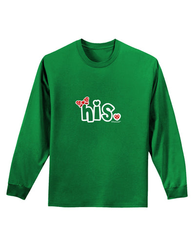 Matching His and Hers Design - His - Red Bow Adult Long Sleeve Dark T-Shirt by TooLoud-TooLoud-Kelly-Green-Small-Davson Sales