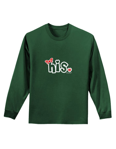 Matching His and Hers Design - His - Red Bow Adult Long Sleeve Dark T-Shirt by TooLoud-TooLoud-Dark-Green-Small-Davson Sales