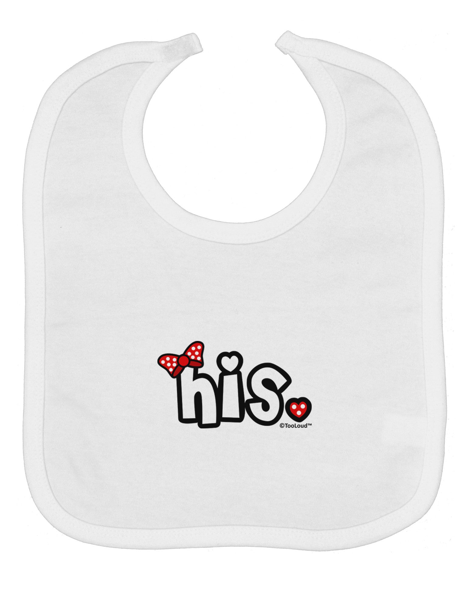 Matching His and Hers Design - His - Red Bow Baby Bib by TooLoud