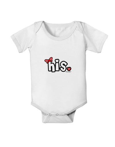 Matching His and Hers Design - His - Red Bow Baby Romper Bodysuit by TooLoud-Baby Romper-TooLoud-White-06-Months-Davson Sales