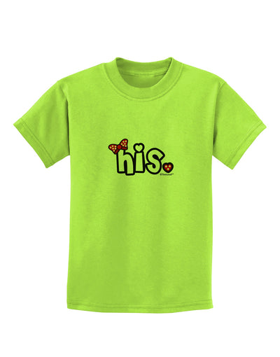 Matching His and Hers Design - His - Red Bow Childrens T-Shirt by TooLoud-Childrens T-Shirt-TooLoud-Lime-Green-X-Small-Davson Sales