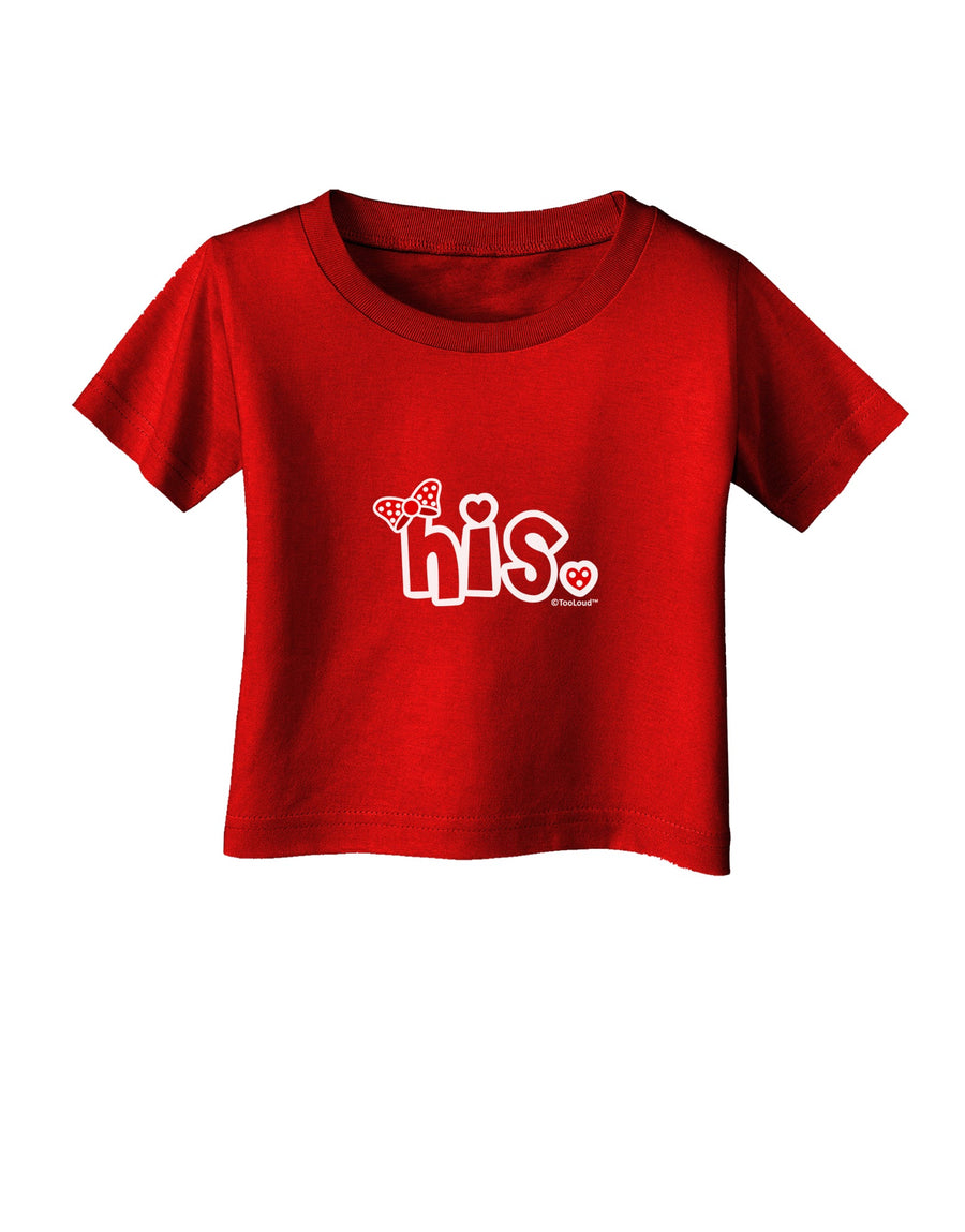 Matching His and Hers Design - His - Red Bow Infant T-Shirt Dark by TooLoud-Infant T-Shirt-TooLoud-Black-06-Months-Davson Sales