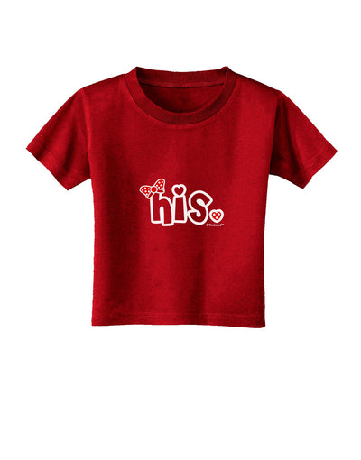 Matching His and Hers Design - His - Red Bow Toddler T-Shirt Dark by TooLoud-Toddler T-Shirt-TooLoud-Red-2T-Davson Sales