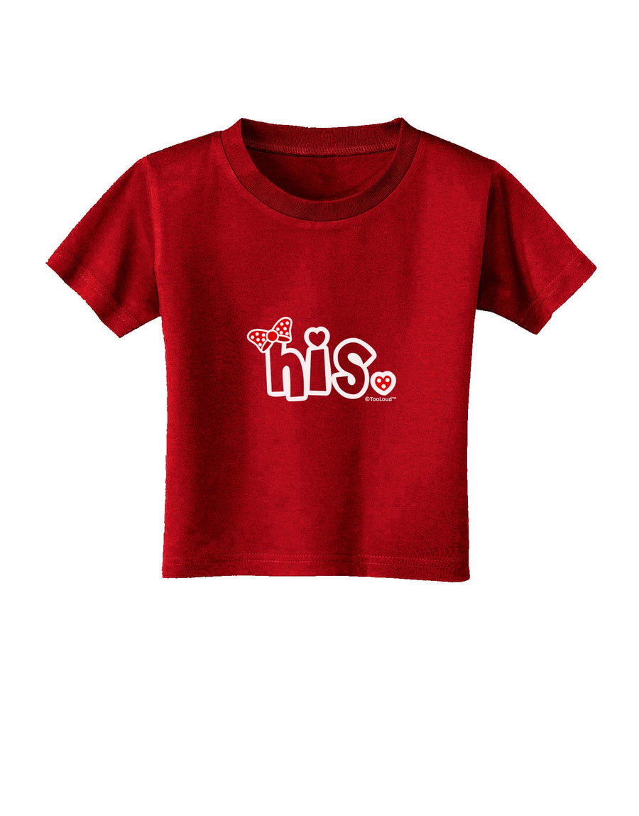 Matching His and Hers Design - His - Red Bow Toddler T-Shirt Dark by TooLoud-Toddler T-Shirt-TooLoud-Black-2T-Davson Sales