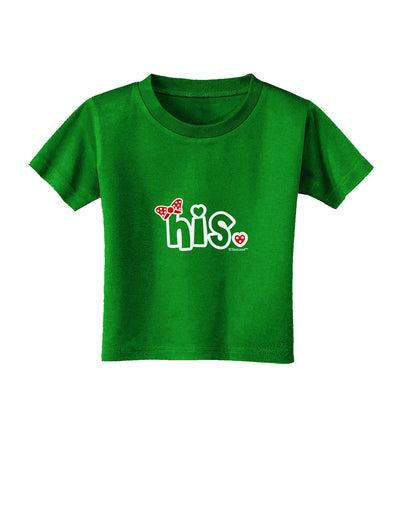 Matching His and Hers Design - His - Red Bow Toddler T-Shirt Dark by TooLoud-Toddler T-Shirt-TooLoud-Clover-Green-2T-Davson Sales
