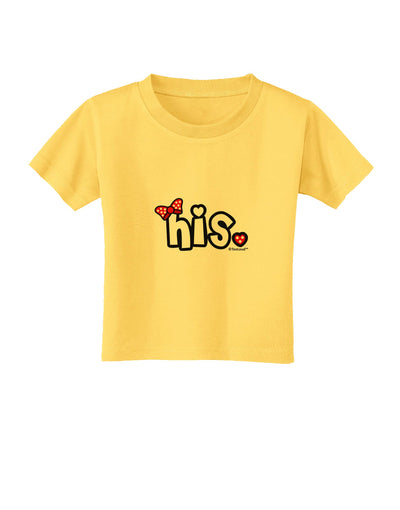 Matching His and Hers Design - His - Red Bow Toddler T-Shirt by TooLoud-Toddler T-Shirt-TooLoud-Yellow-2T-Davson Sales