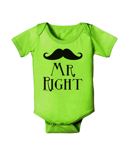 Matching Husband and Wife Designs - Mr Right Baby Romper Bodysuit-Baby Romper-TooLoud-Lime-06-Months-Davson Sales