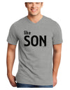 Matching Like Father Like Son Design - Like Son Adult V-Neck T-shirt by TooLoud-Mens V-Neck T-Shirt-TooLoud-HeatherGray-Small-Davson Sales