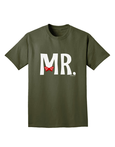 Matching Mr and Mrs Design - Mr Bow Tie Adult Dark T-Shirt by TooLoud-Mens T-Shirt-TooLoud-Military-Green-Small-Davson Sales