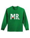 Matching Mr and Mrs Design - Mr Bow Tie Adult Long Sleeve Dark T-Shirt by TooLoud-TooLoud-Kelly-Green-Small-Davson Sales