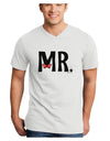 Matching Mr and Mrs Design - Mr Bow Tie Adult V-Neck T-shirt by TooLoud-Mens V-Neck T-Shirt-TooLoud-White-Small-Davson Sales