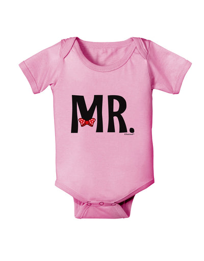 Matching Mr and Mrs Design - Mr Bow Tie Baby Romper Bodysuit by TooLoud-Baby Romper-TooLoud-Light-Pink-06-Months-Davson Sales