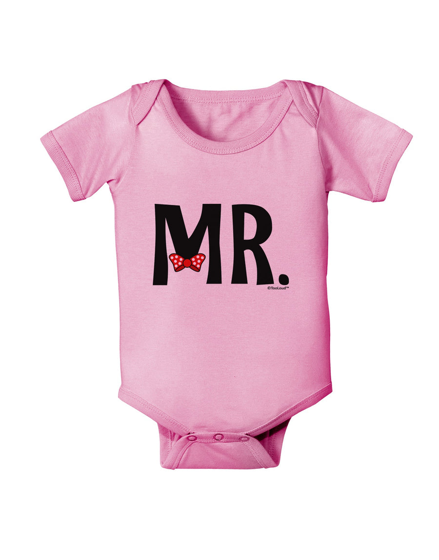 Matching Mr and Mrs Design - Mr Bow Tie Baby Romper Bodysuit by TooLoud-Baby Romper-TooLoud-White-06-Months-Davson Sales