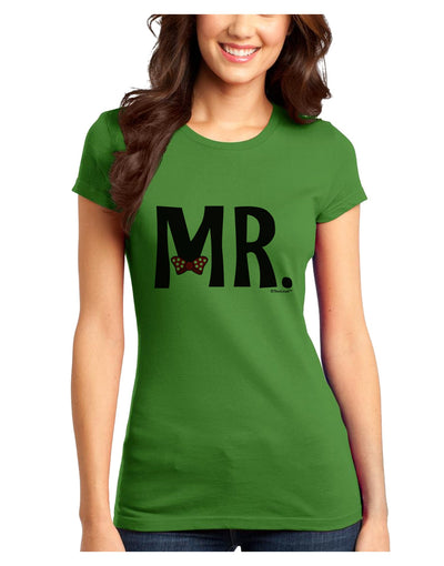 Matching Mr and Mrs Design - Mr Bow Tie Juniors T-Shirt by TooLoud-Womens Juniors T-Shirt-TooLoud-Kiwi-Green-Juniors Fitted X-Small-Davson Sales