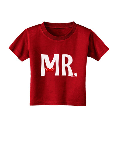 Matching Mr and Mrs Design - Mr Bow Tie Toddler T-Shirt Dark by TooLoud-Toddler T-Shirt-TooLoud-Red-2T-Davson Sales