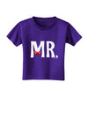 Matching Mr and Mrs Design - Mr Bow Tie Toddler T-Shirt Dark by TooLoud-Toddler T-Shirt-TooLoud-Purple-2T-Davson Sales